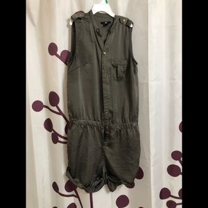 Olive green military style romper